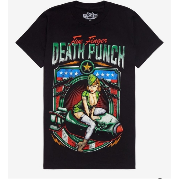 Hot Topic Tops - FIVE FINGER DEATH PUNCH LADIES TEE SIZE LG